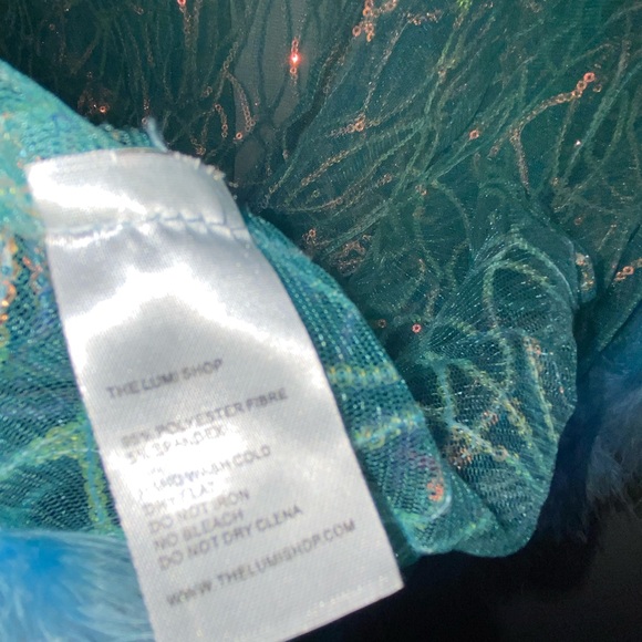 Blue Sheer Feather Trim Kimono - Picture 2 of 6